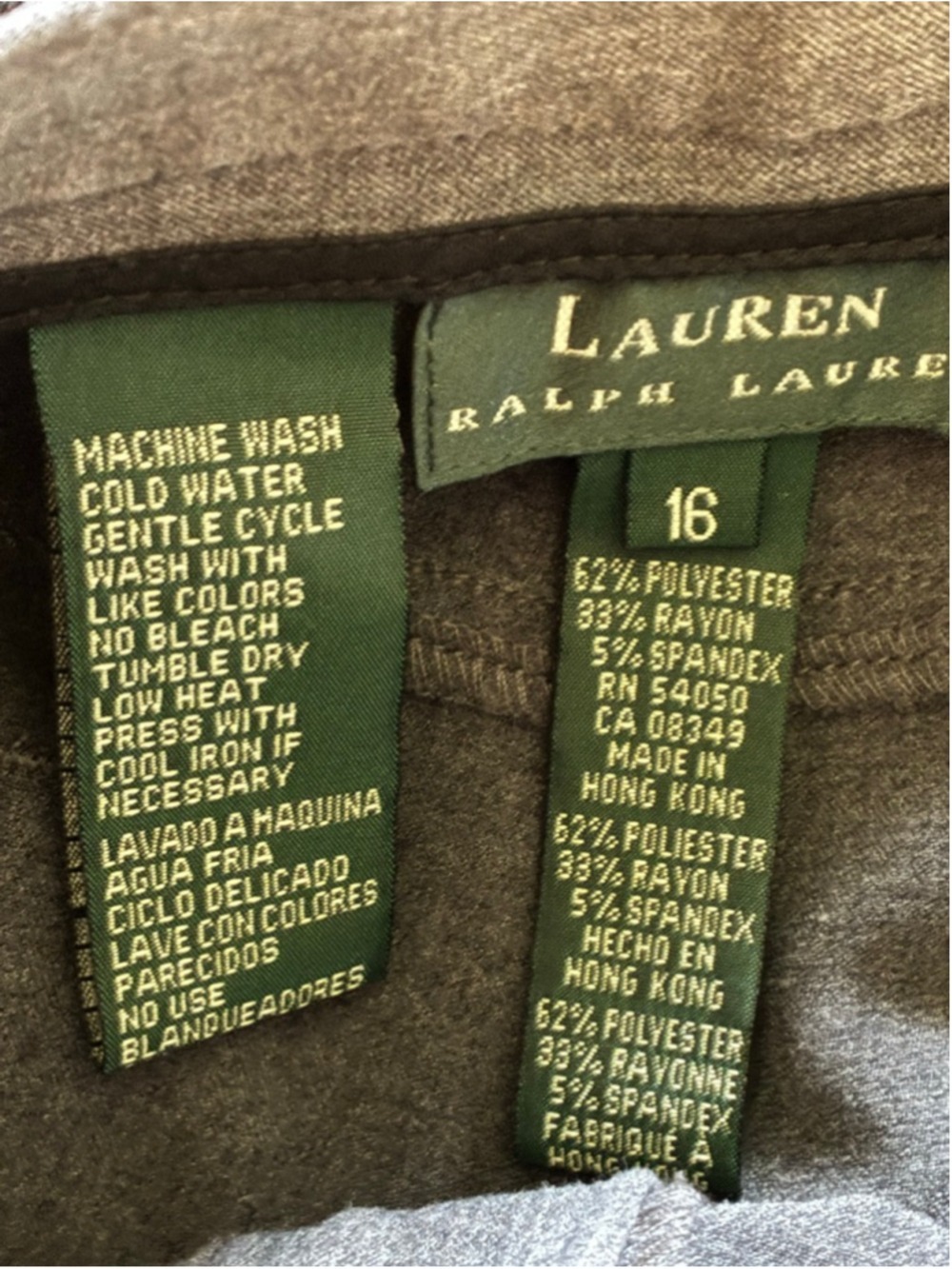Women's Lauren Ralph Lauren Gray Trousers Size 16 - Picture 6 of 6